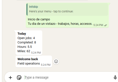 Business over business messaging