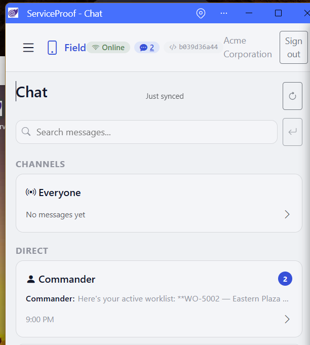 Conversations & the Commander