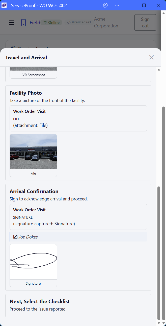 Field Workflow via Mobile App