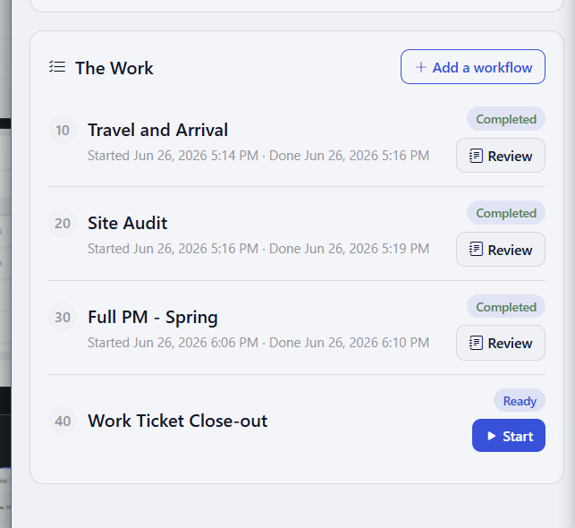 Field Workflow via Mobile App