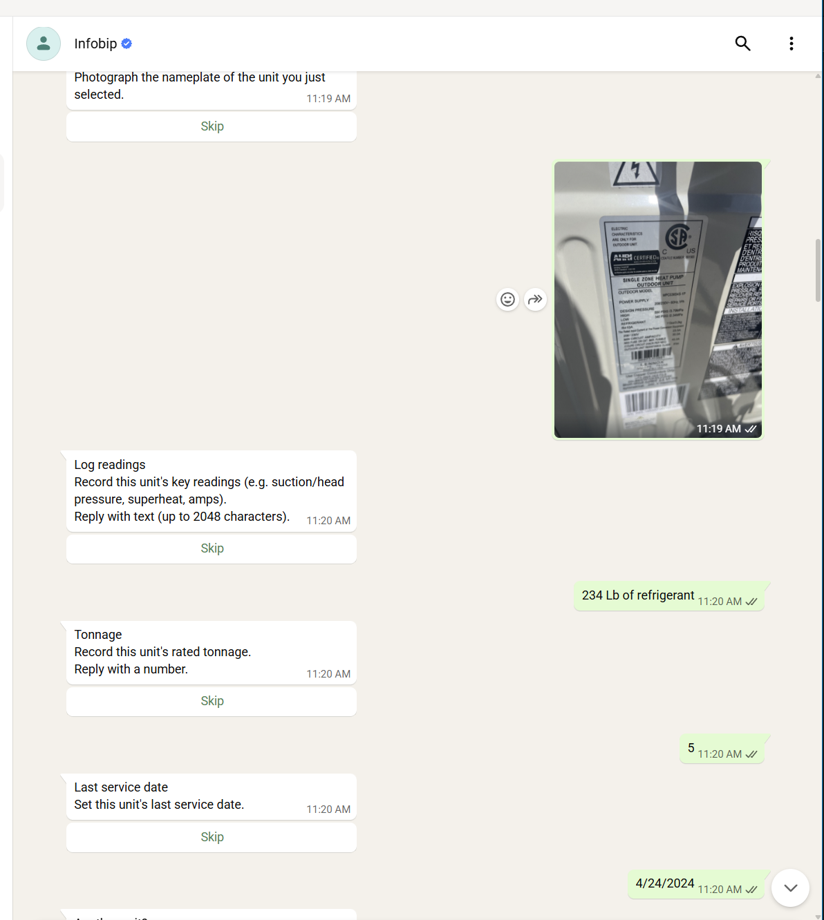 Field Workflow via WhatsApp