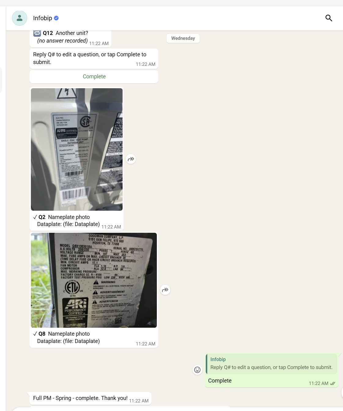 Field Workflow via WhatsApp