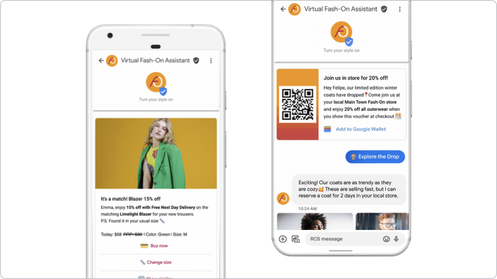 Google RCS Example Airlines