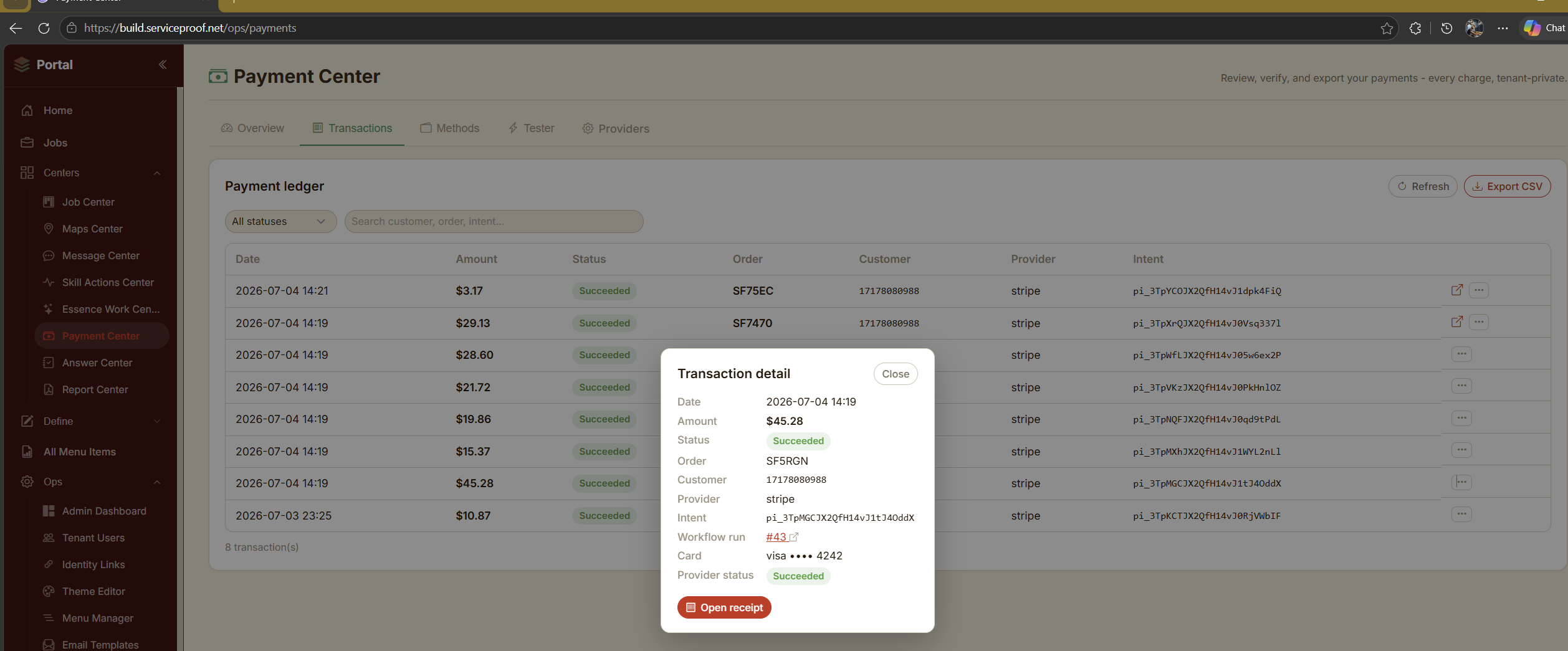 Payment over mobile for trades
