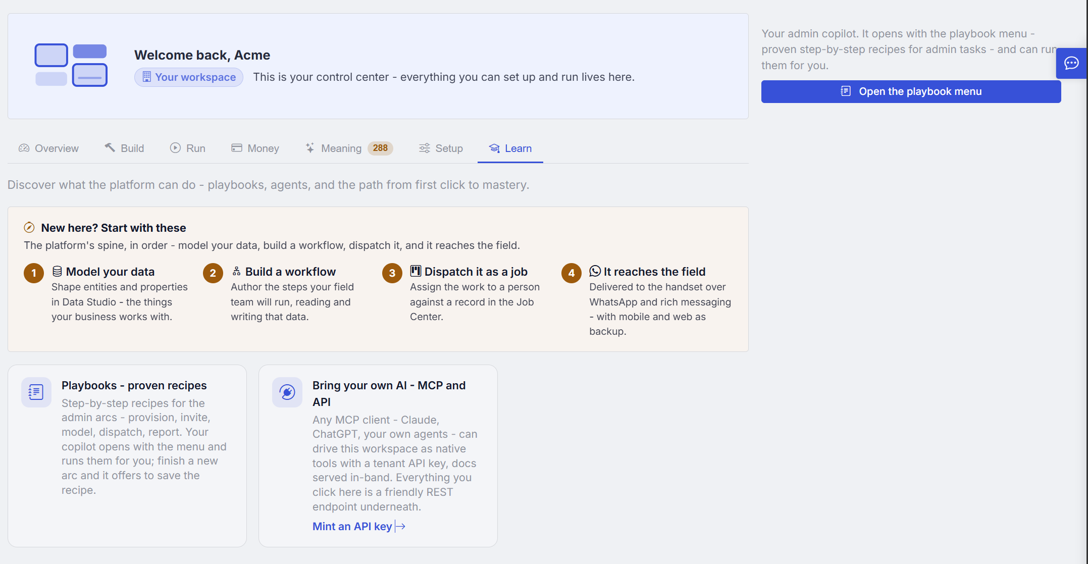 Tenant admin & copilots